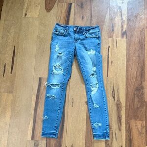 Aeropostale Light Blue Ripped Skinny Jeans